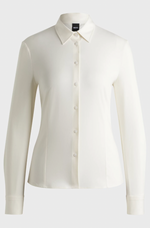 Skjorte - Birdie_Tuesday Extra-Slim-Fit Blouse Cotton Jersey White