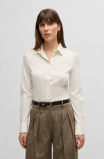 Skjorte - Birdie_Tuesday Extra-Slim-Fit Blouse Cotton Jersey White