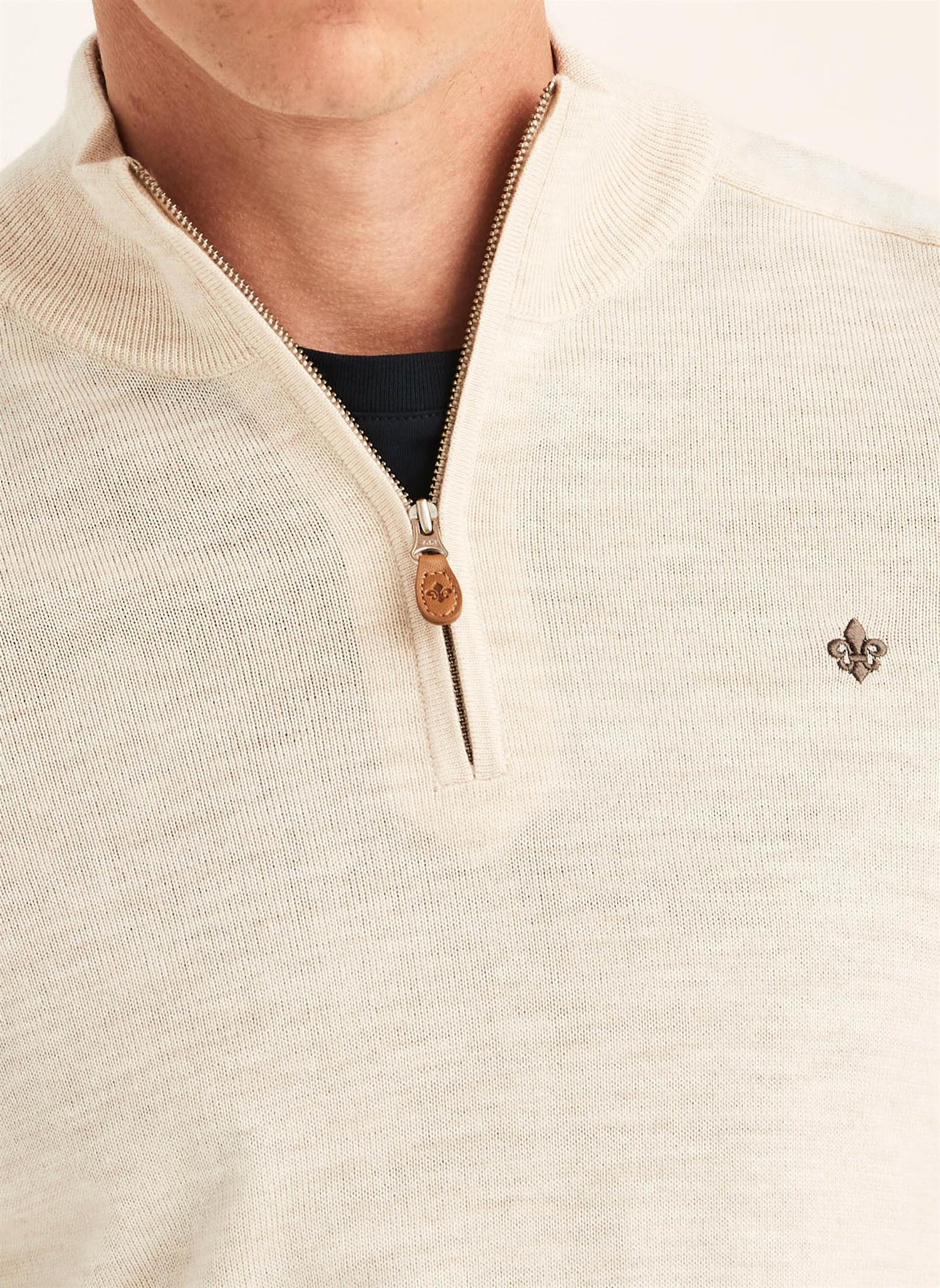 Genser - Merino John Zip Off White