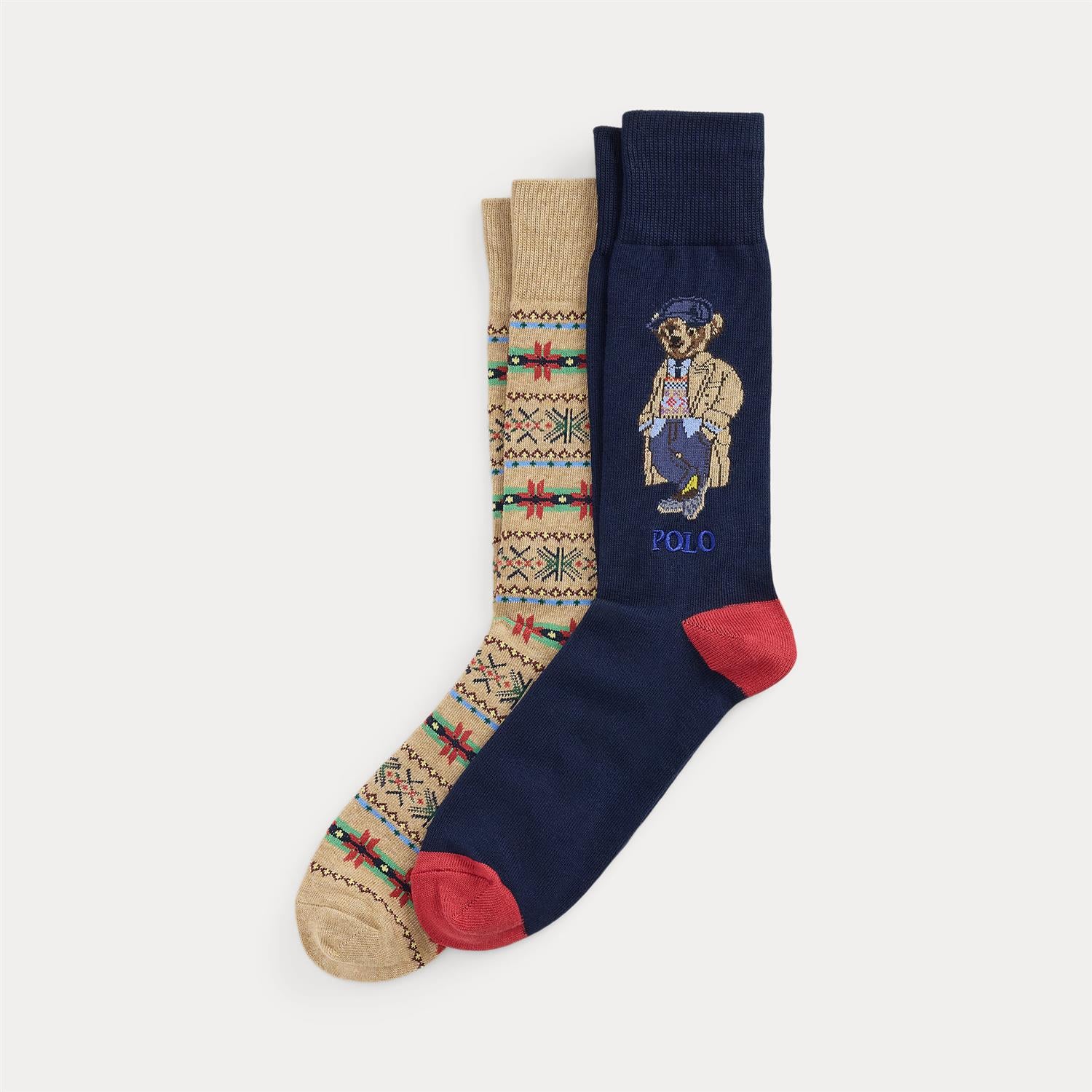 Sokker - 2P Bear Socks Navy Camel