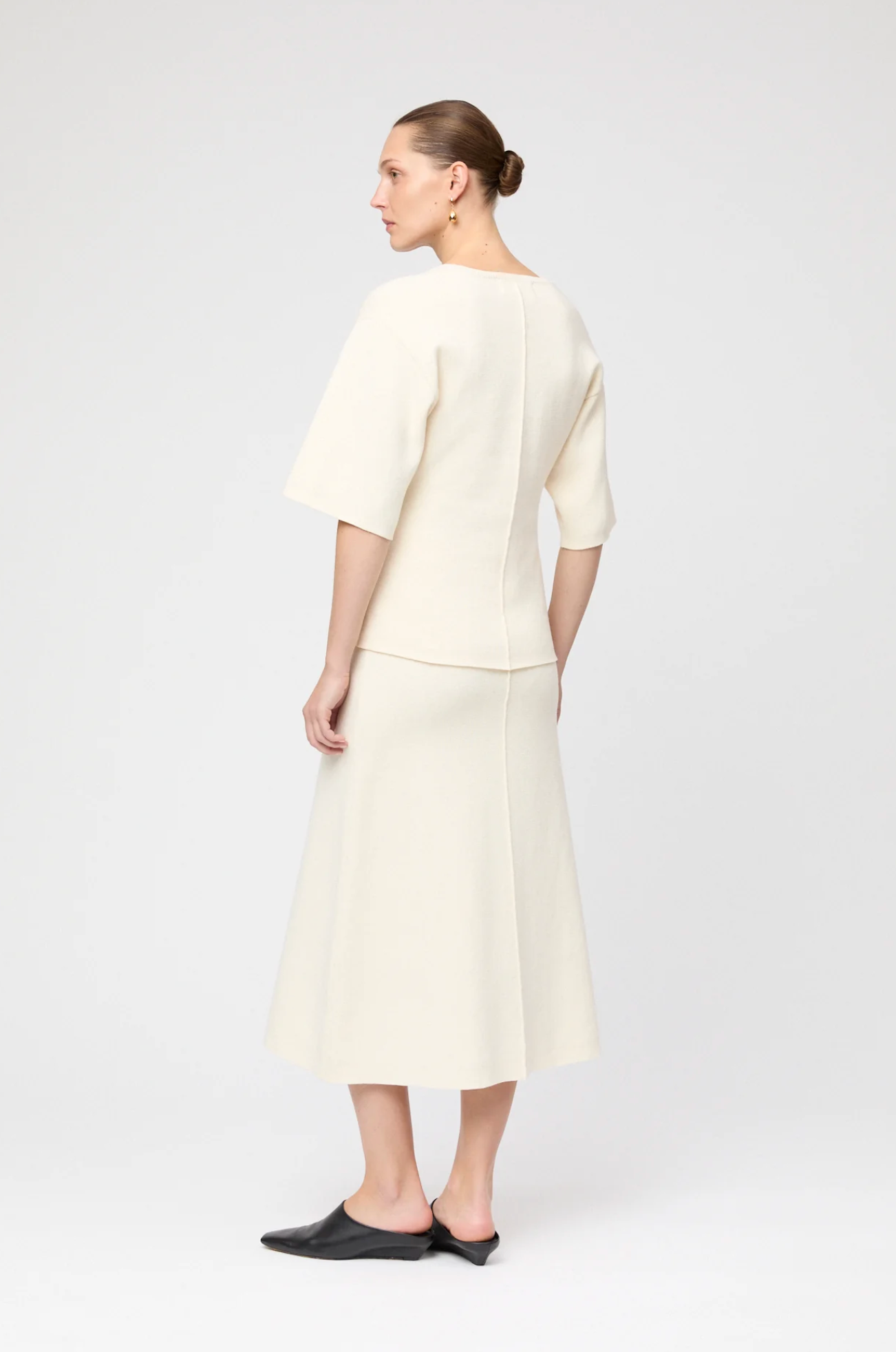 T Skjorte - Compact Knit Tee Macadamia