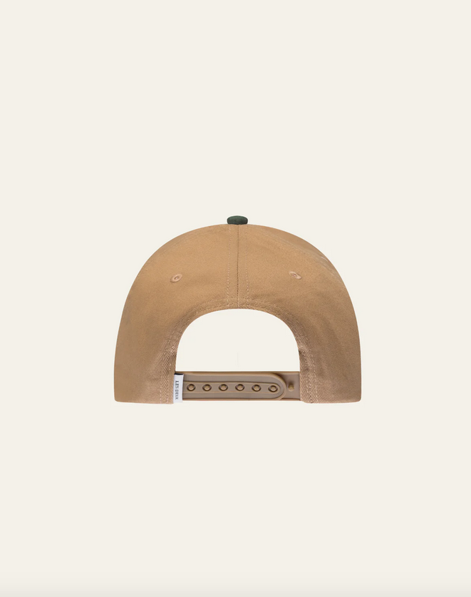 Caps - Blake Baseball Cap Suede 3.0 Camel/Forrest Green