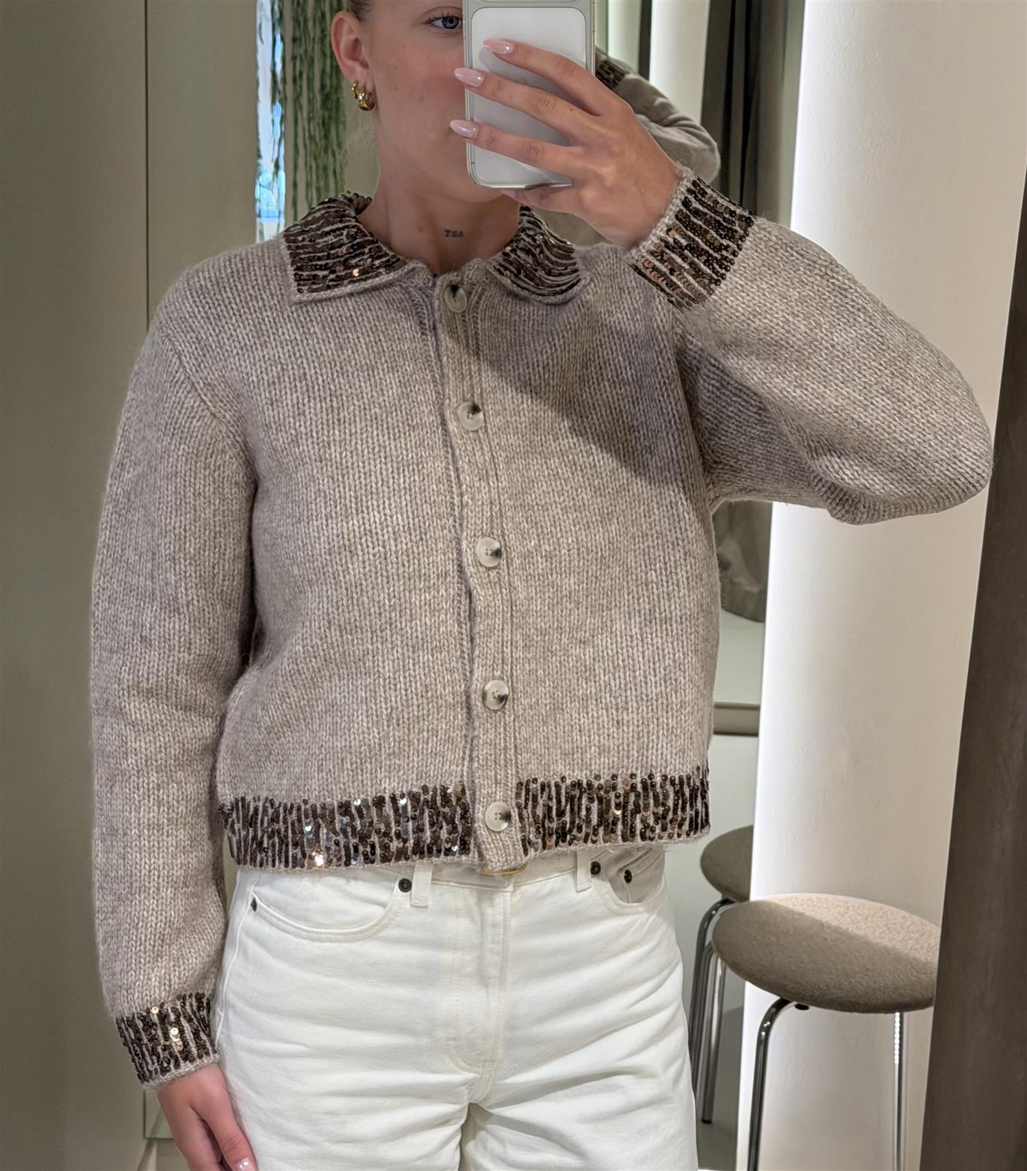 Cardigan - Jacket Light Beige Melange