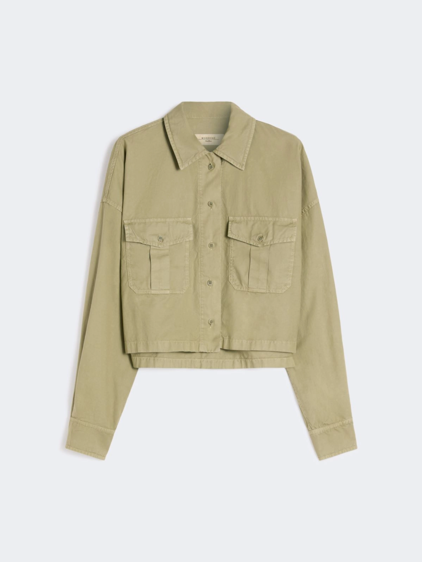 Skjorte - Boxy cotton Panama shirt - OLIVE GREEN
