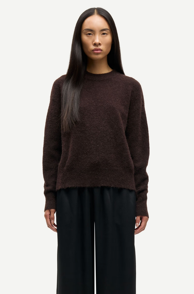 Genser - Anour O-Neck 7355 Black Coffee