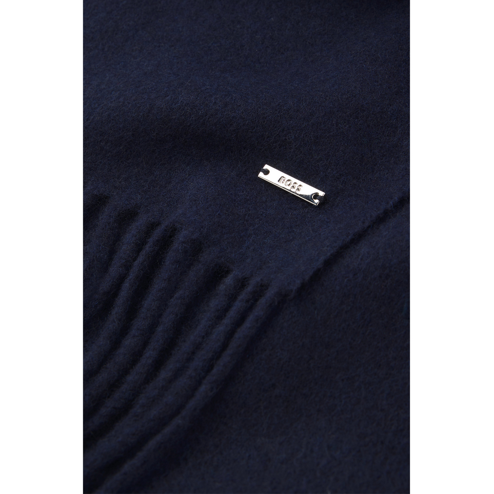 Skjerf - Cashmere Scarf With Twisted Fringes Dark Blue