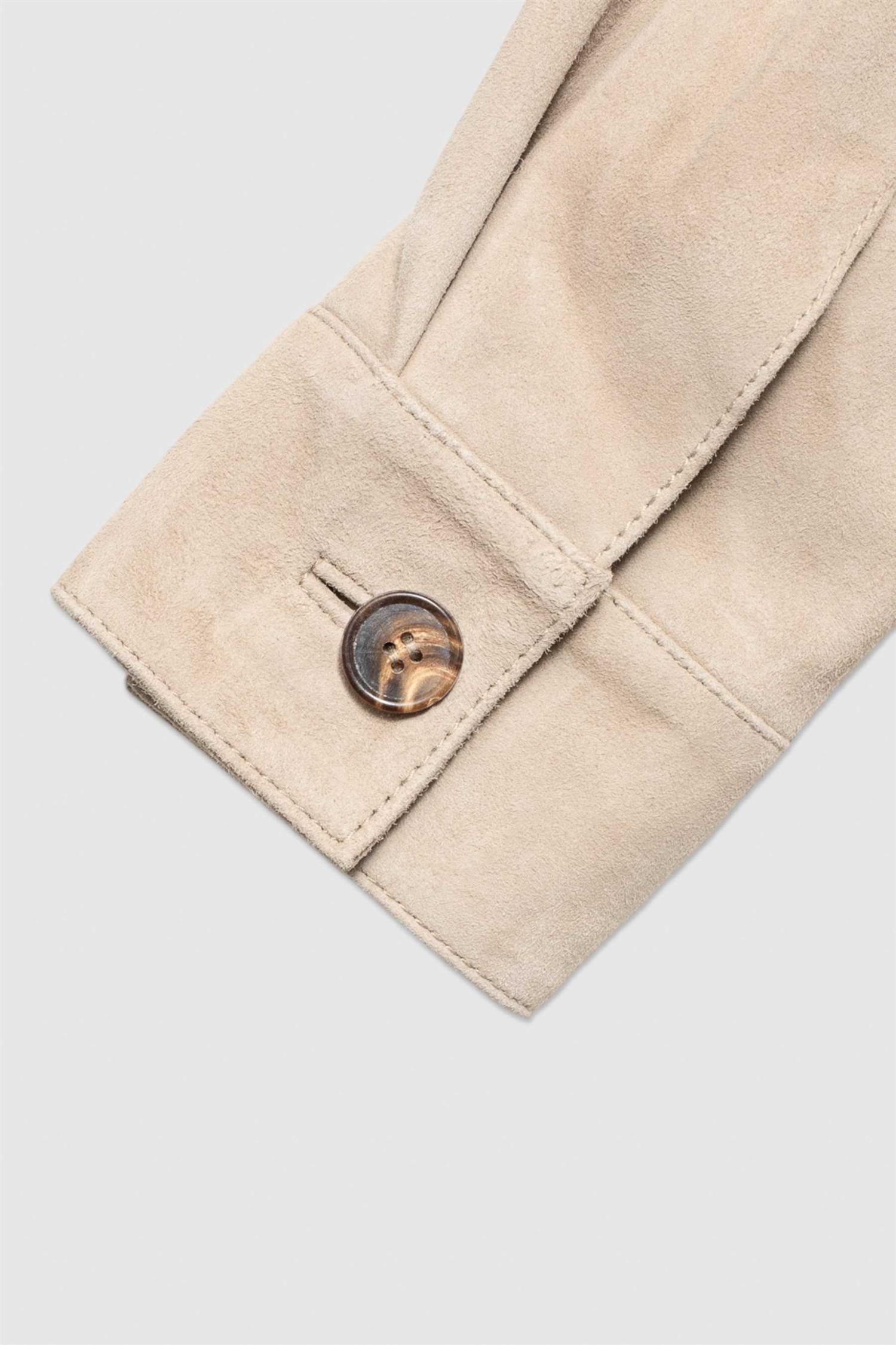 Skinnjakke - Suede Shirt Jacket 21 Lt Sand