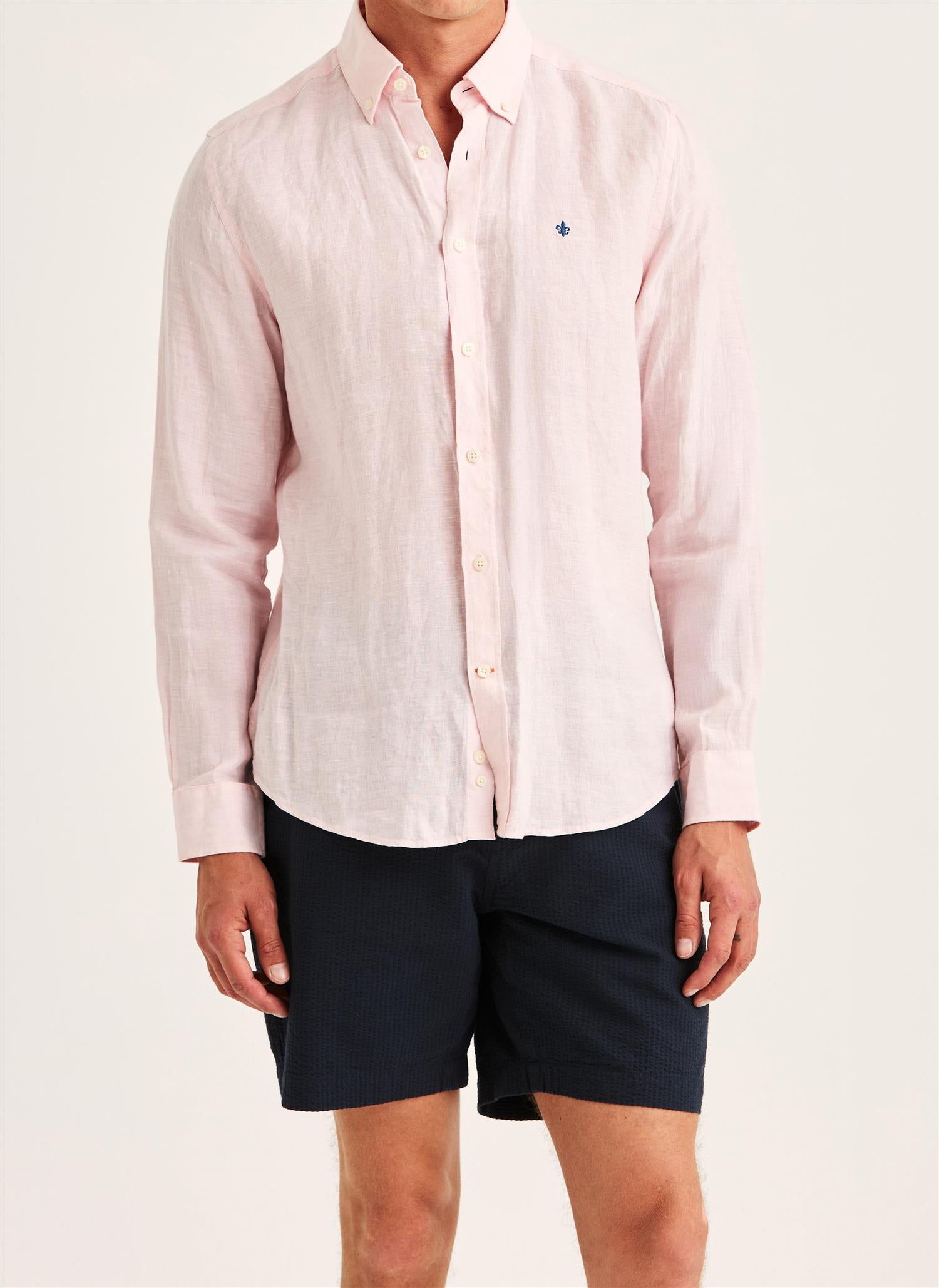 Linskjorte - Douglas Linen Shirt-Classic Fit Light Pink
