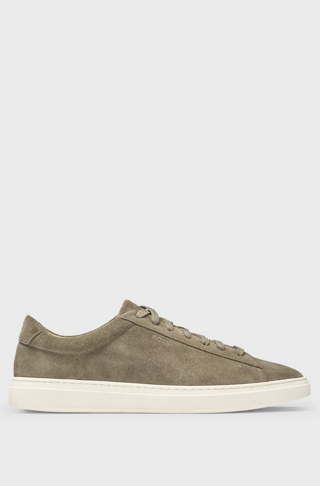 Sneakers - Kieran Suede Trainers With Rubber Outsole Light Green