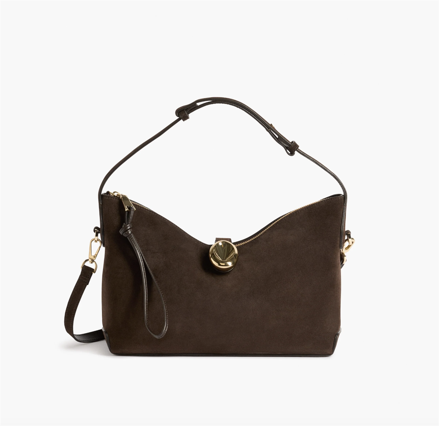 Veske - Gaia Ornament Handbag Suede Chocolate