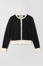 Cardigan - Classic Merino Cardigan Black Cream