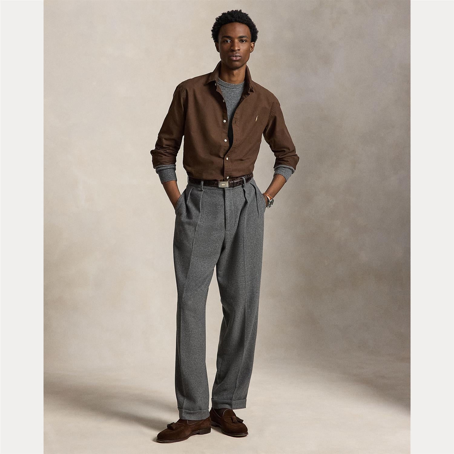 Skjorte - Custom Garment Dyed Oxford Shirt Nutmeg Brown