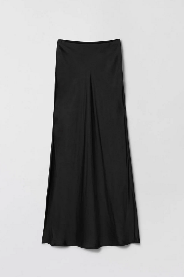 Skjørt - Bias Cut Maxi Skirt Jet Black