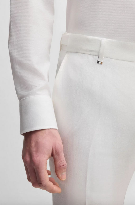 Linbukse -  Formal Trousers in Linen Canvas White