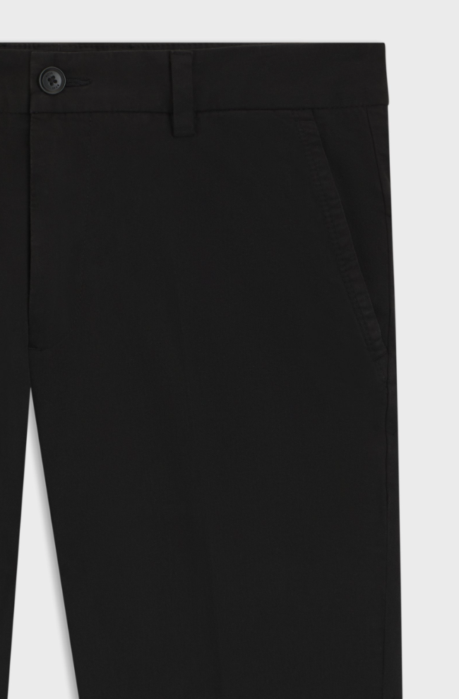 Bukse - Kaiton Slim-Fit Trousers In Stretch-Cotton Twill Black