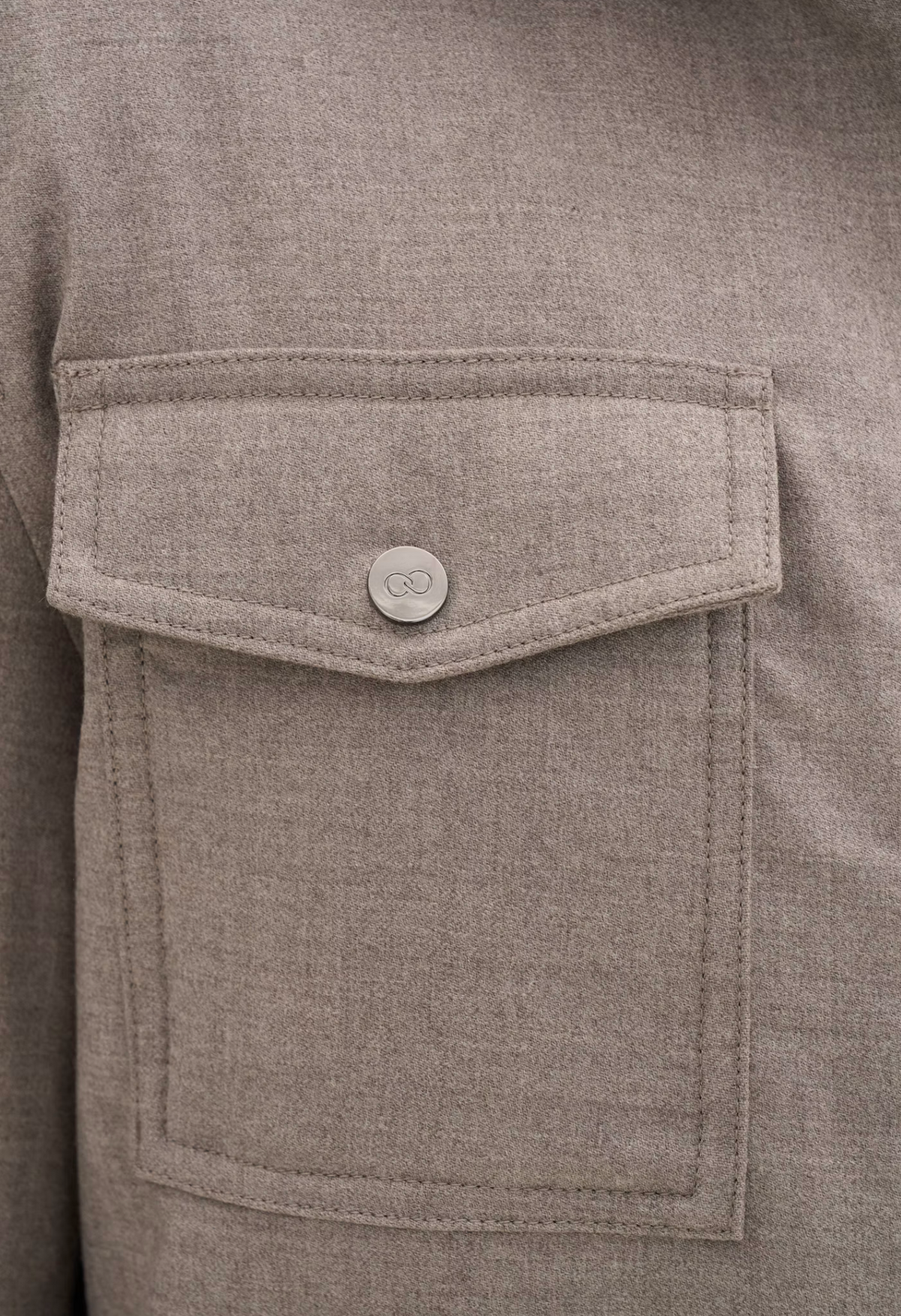 Jakke - Regular Fit Vattert Flanell Overshirt Beige Melange