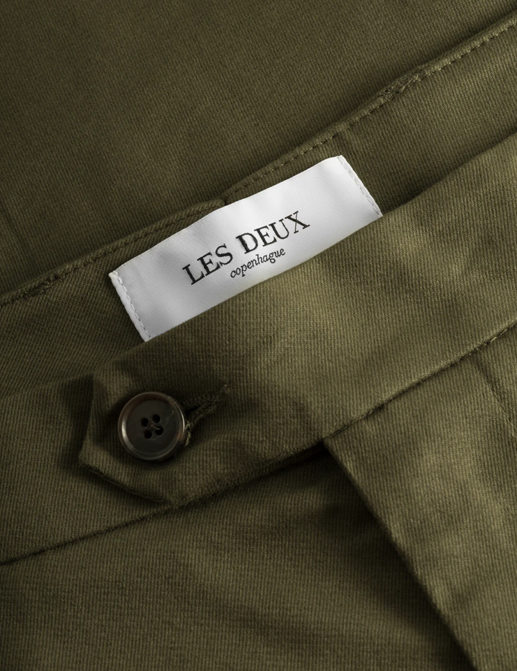 Bukse - Como Cotton Suit Pants Olive Night