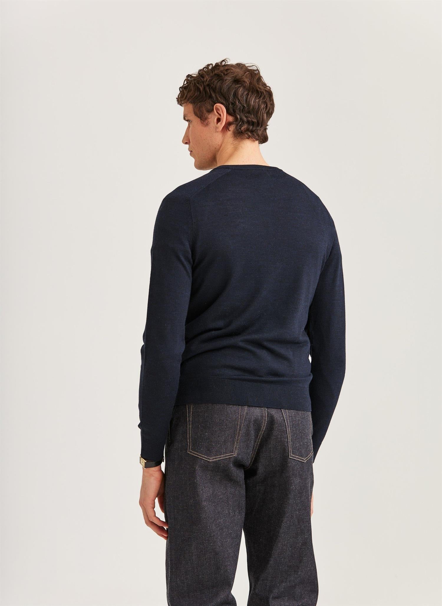 Genser - Merino V neck Navy