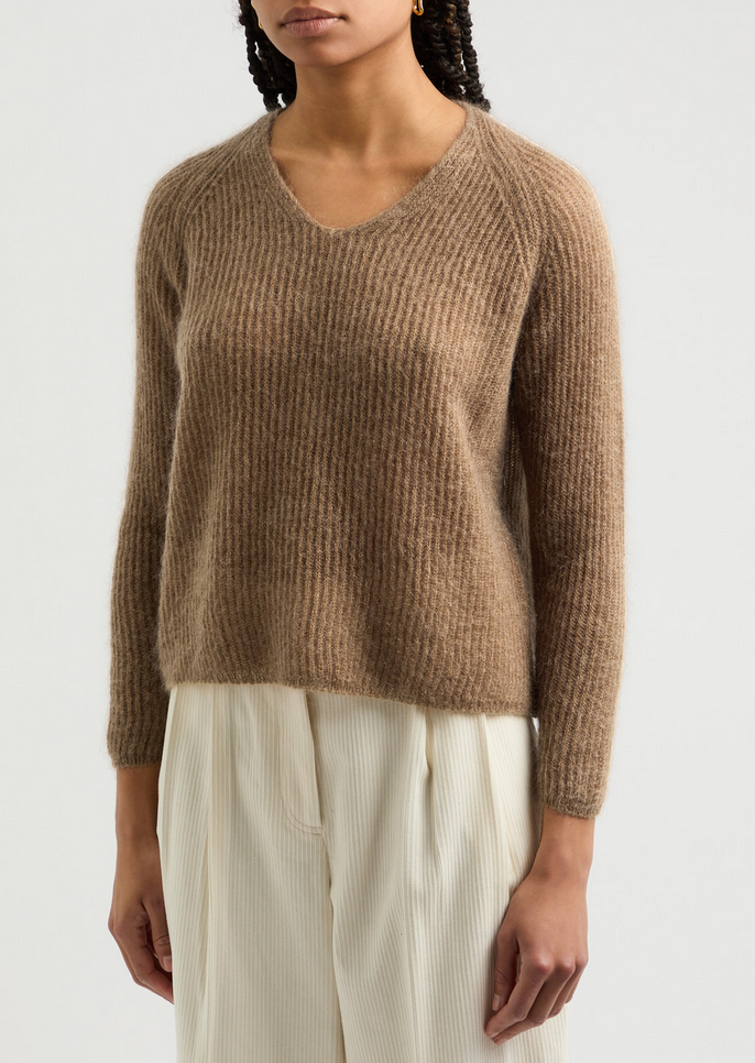 Genser - Fresis Ribbed-Knit Jumper Tobacco