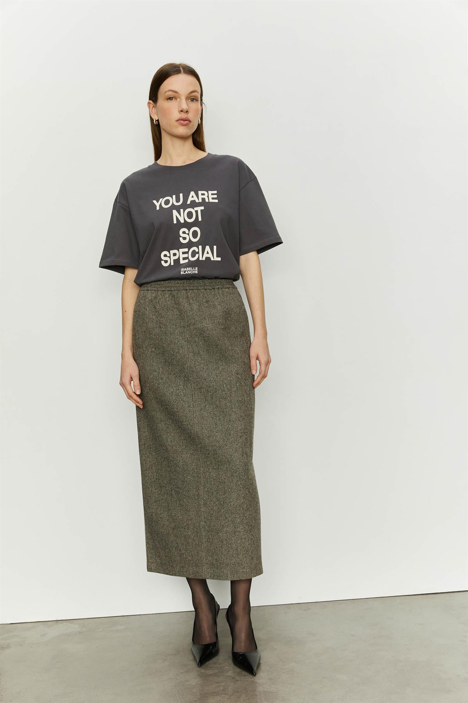 Skjørt - Wool Mid Skirt Nero