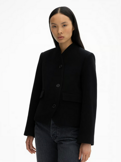 Jakke - Short Curved Jacket Black