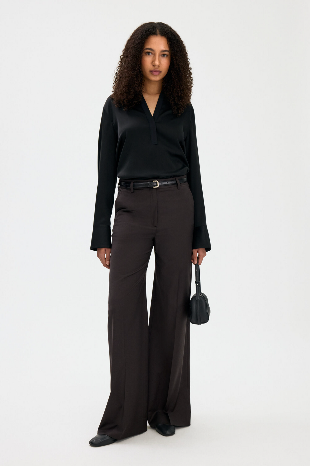 Bukser - Harlow Wool Trousers Dark Chocolate