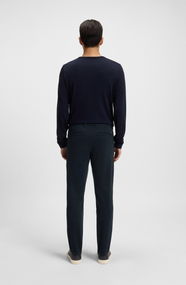 Bukse - Kaiton Slim-Fit Trousers In Stretch-Cotton Twill Dark Blue