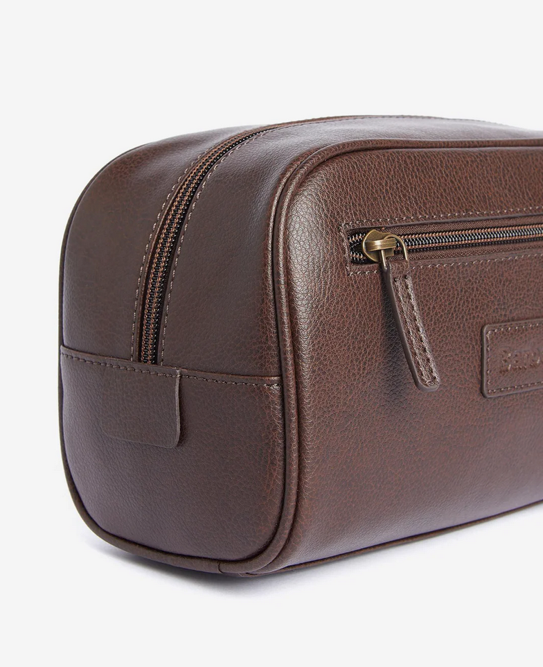 Toalettmappe - Leather Washbag Dk Brown