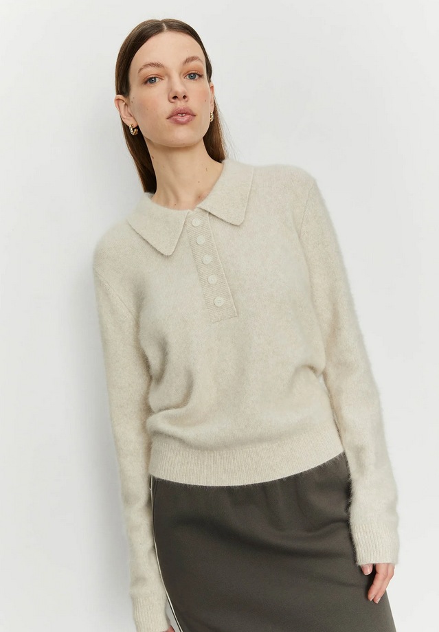 Genser - Polo In Fox Yarn Almoust Mauve