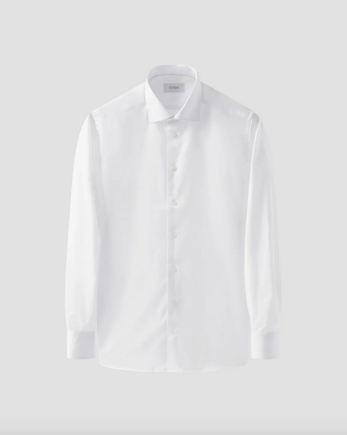 Skjorte - White Signature Twill Shirt Contemporary Fit