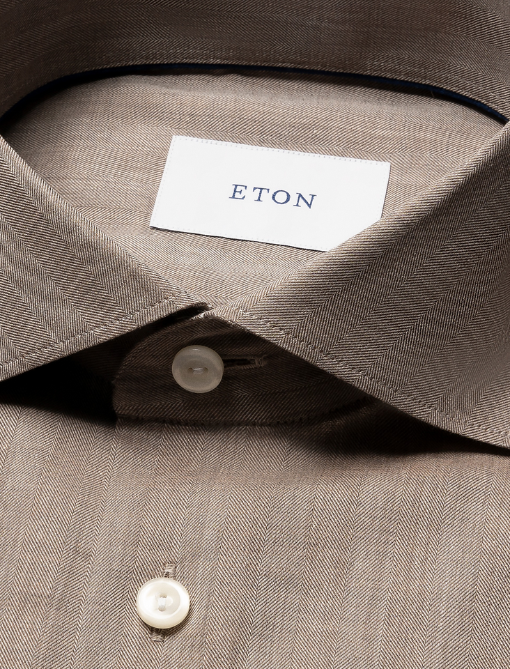 Skjorte - Solid Signature Flannel Slim Fit Shirt Beige