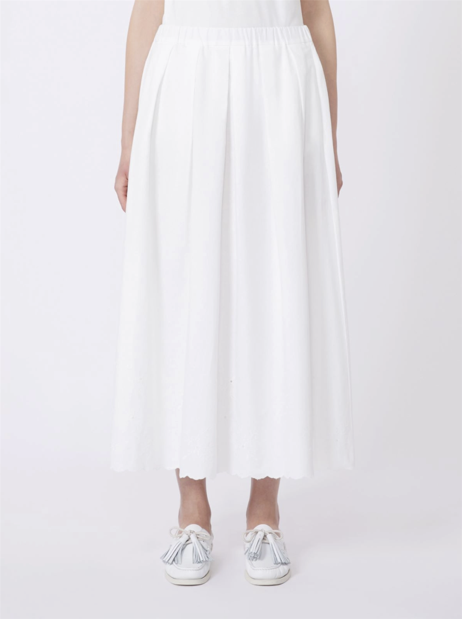 Skjørt - Pio Cotton and Linen Canvas Skirt White