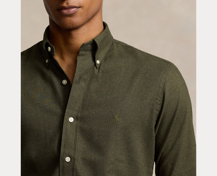 Skjorte - Custom Fit Performence Twill Shirt Loden Heather