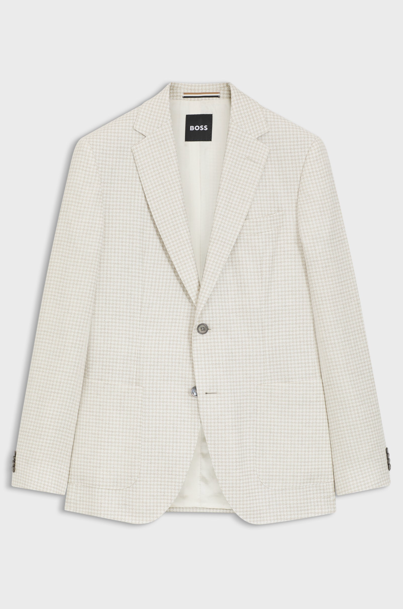 Blazer - Slim-fit blazer in checked linen, cotton and silk