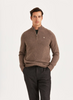 Genser - New Hertford Half Zip Brown