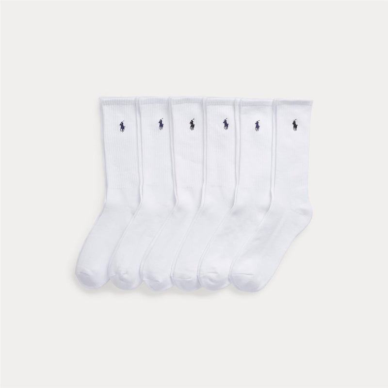 6pk Classic Cotton Sport Socks White