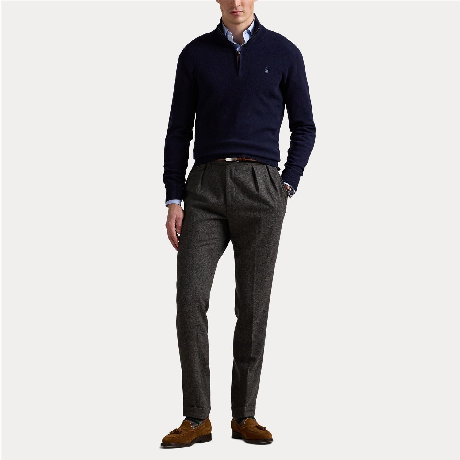 Genser - Wool Quarter-Zip Sweater Hunter Navy