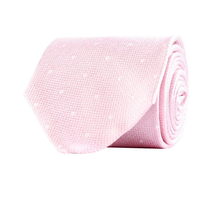 Slips - Classic Tie Dot On Fishbone 329 Pink Melange