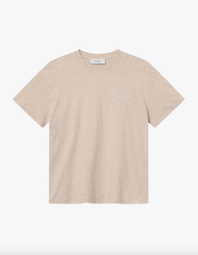 T-Skjorte - Crew T-Shirt Light Sand Melange/White
