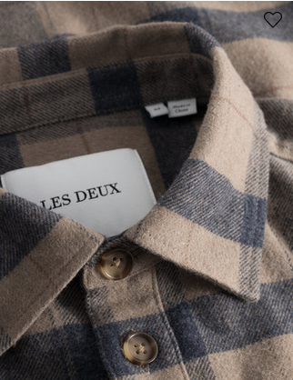 Skjorte - Lennon Flannel Check Overshirt Desert Taupe / Dark Navy