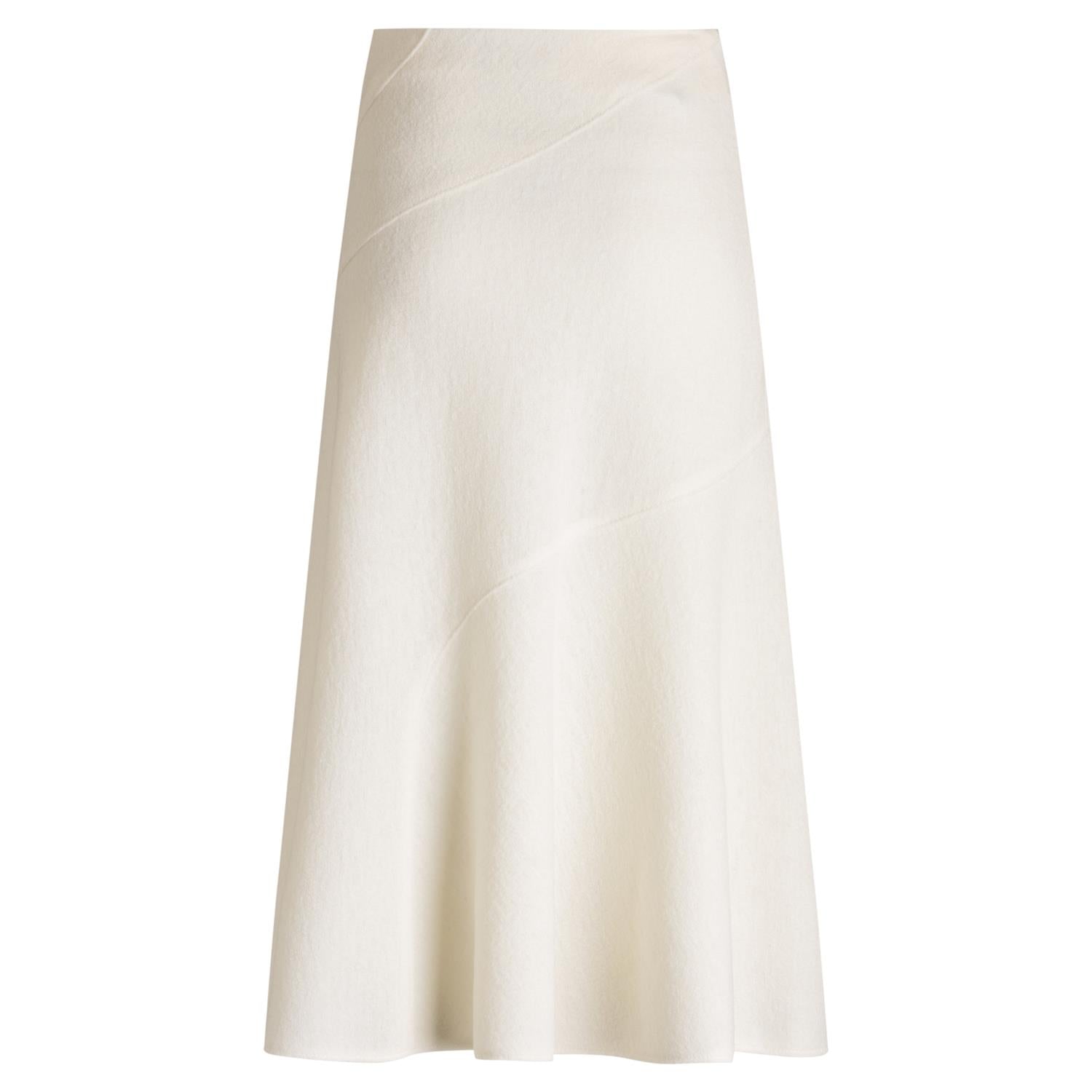 Skjørt - A-line skirt in boiled wool Open White