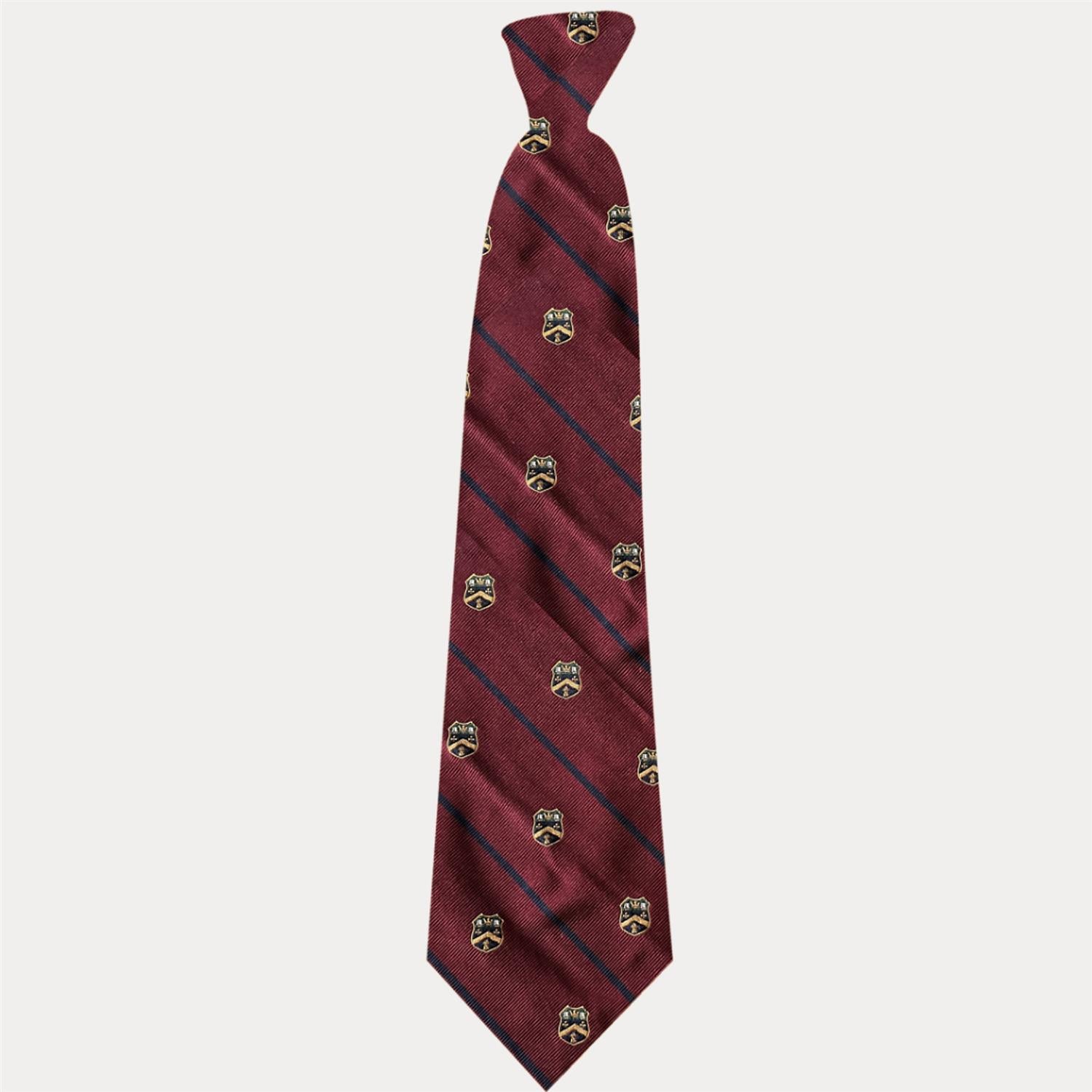 Slips - Striped Silk Repp Club Tie Wine