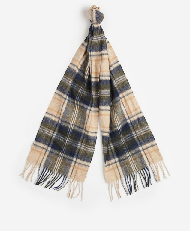 Skjerf - New Check Tartan Scarf Beige Sky Dress Tartan