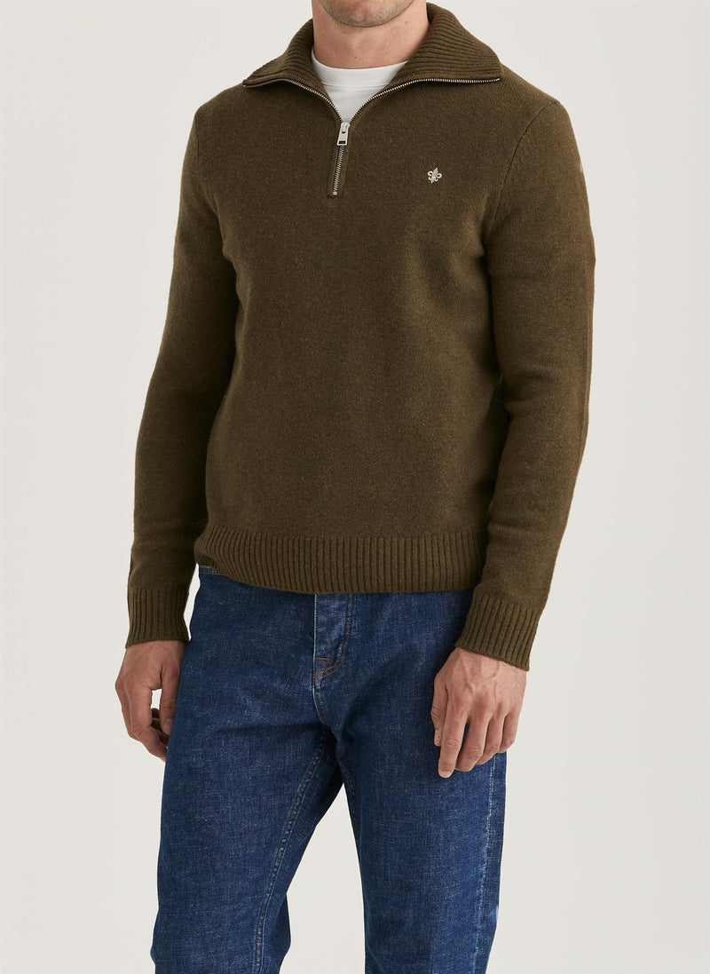 Genser - Hertford Half Zip Olive