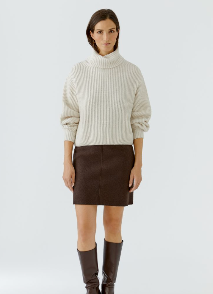 Skjørt - Boiled Wool Skirt Chocolate Tarte