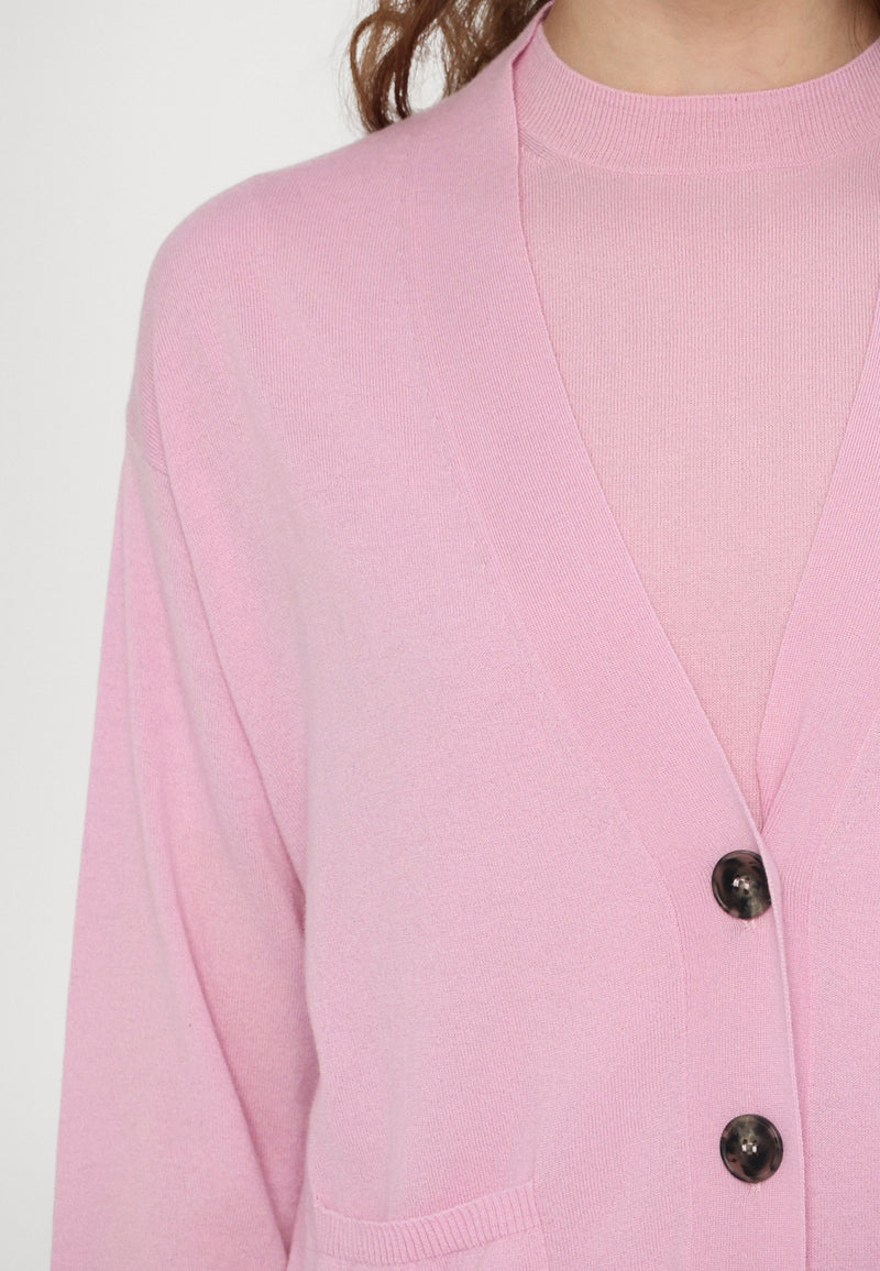 Twin Set - Decano Wool Cashmere Twin Set Pink