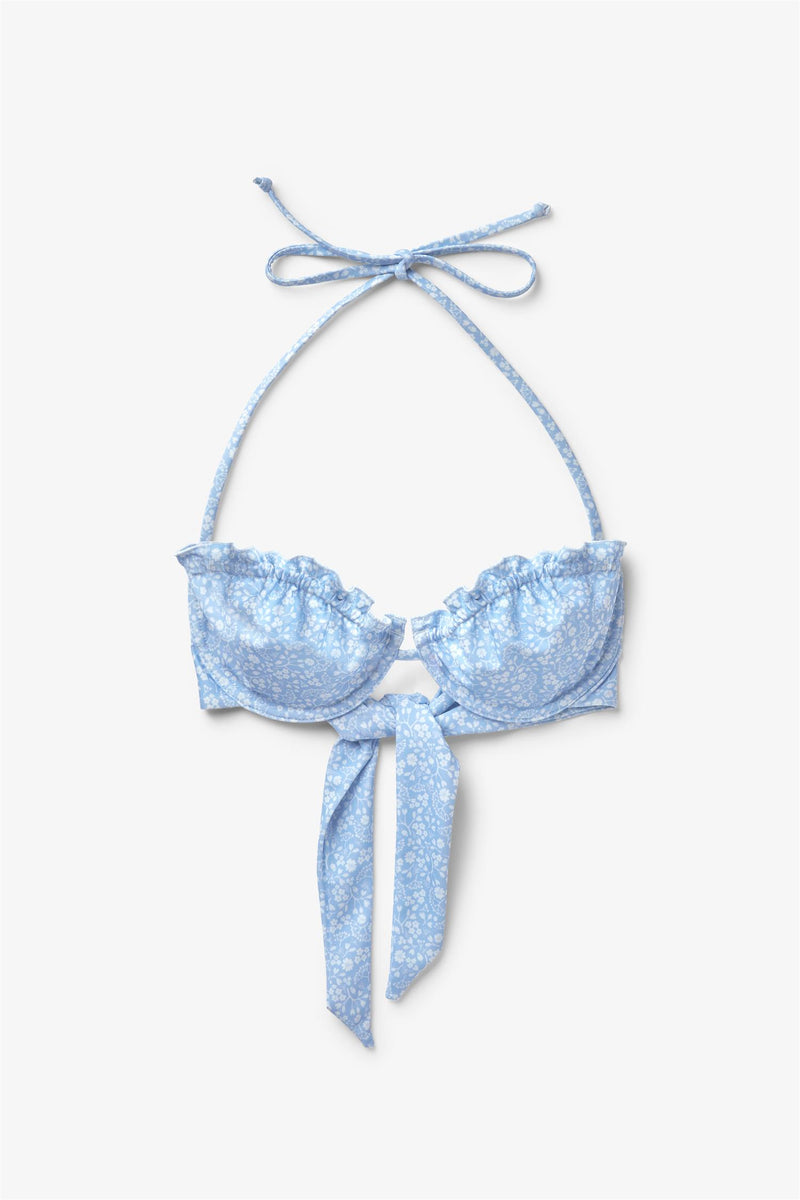 Bikinitopp - Lake Bikini Top Light Blue Print