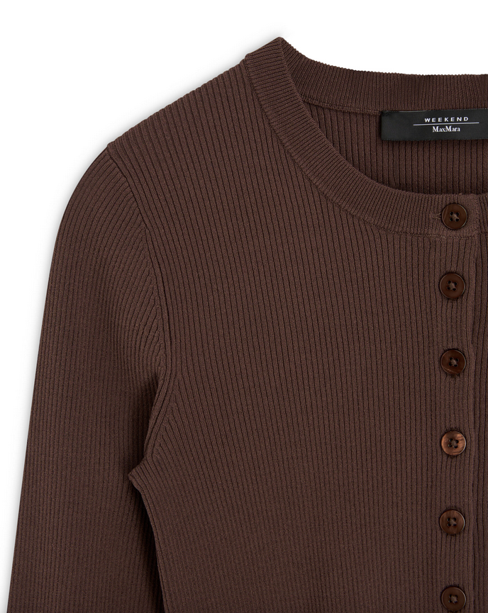 Cardigan - Magiaro Viscose Yarn Cardigan Brown