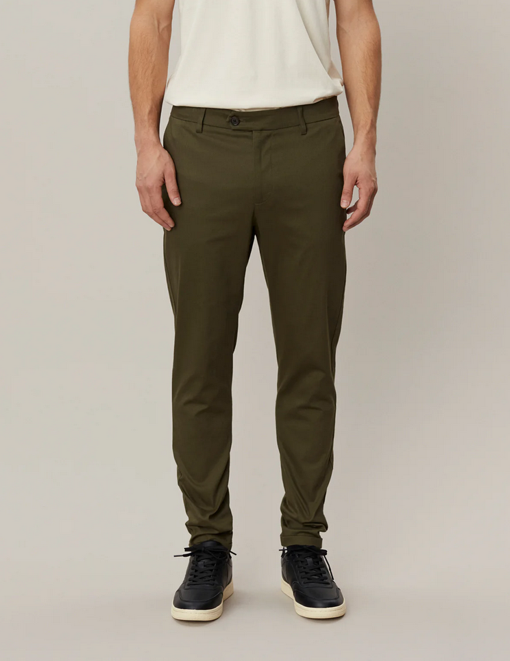 Bukse - Como Cotton Suit Pants Olive Night