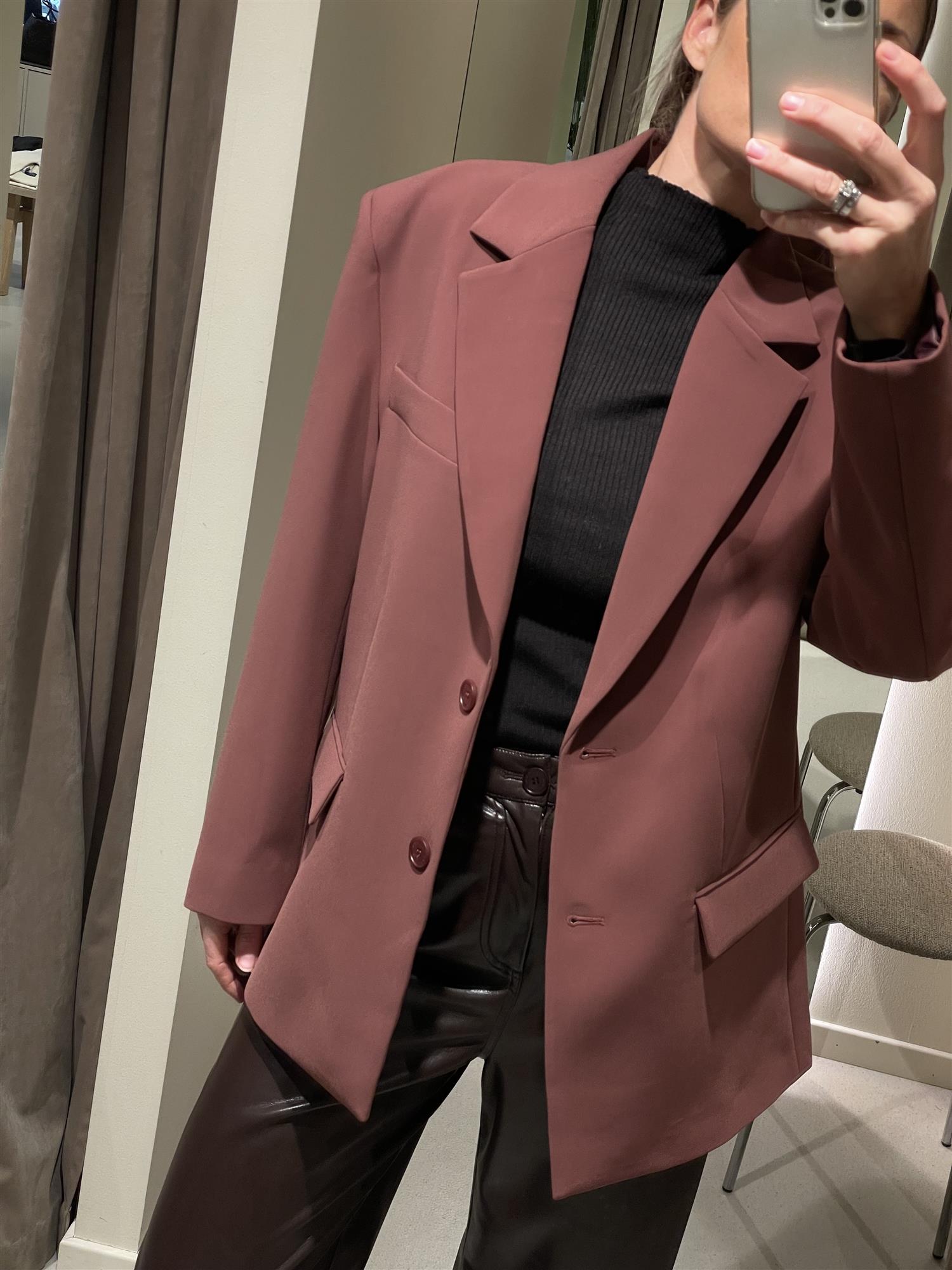 Blazer - Oversized Blazer Light Mahogany